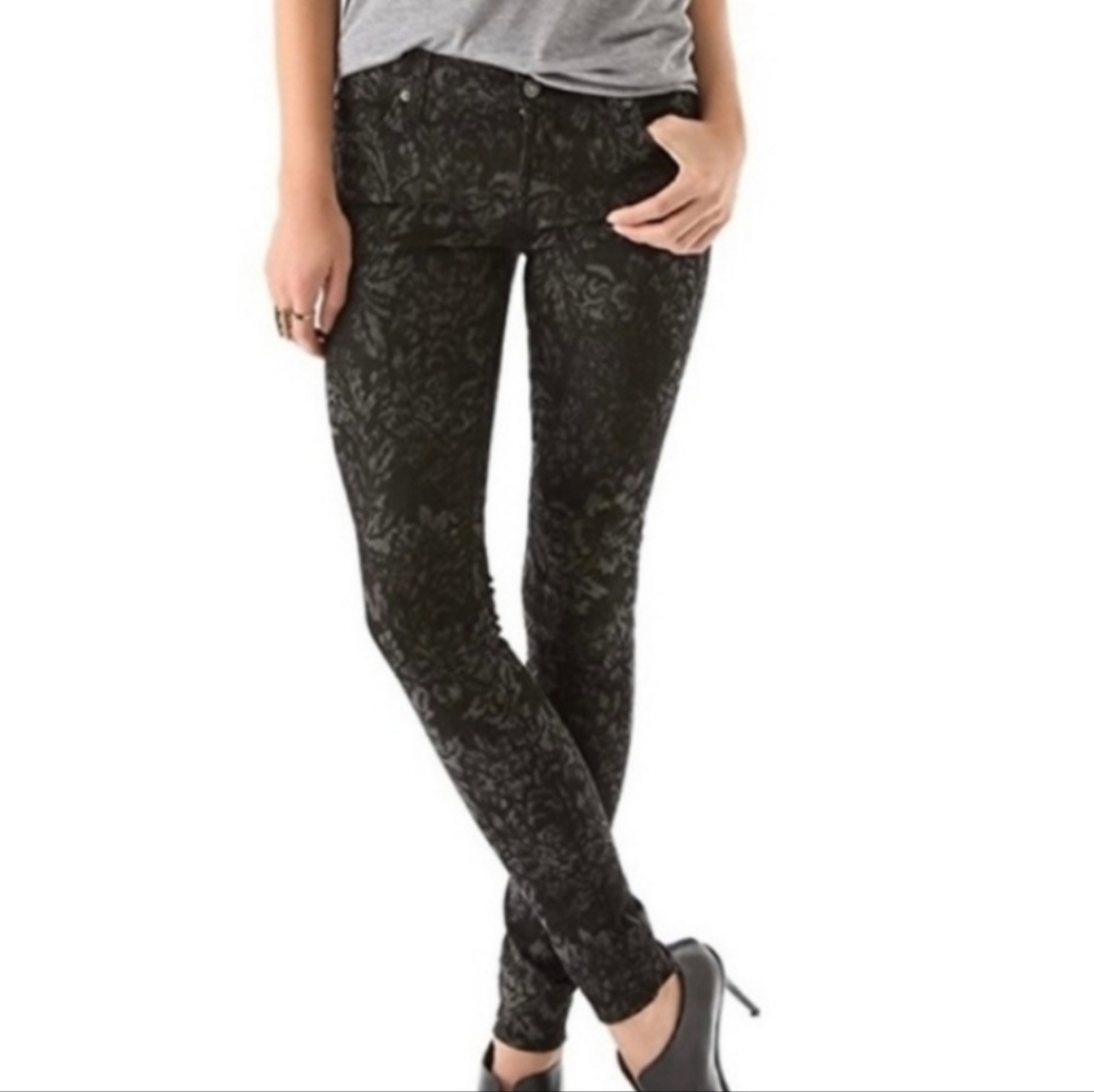 7 For All Mankind Black Second Skin Legging Jean